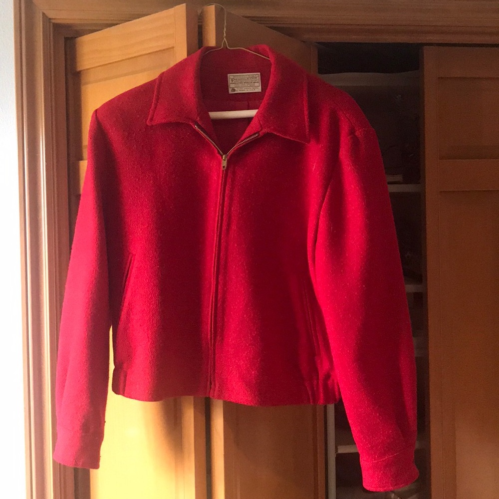 Red Pendleton Bomber Jacket